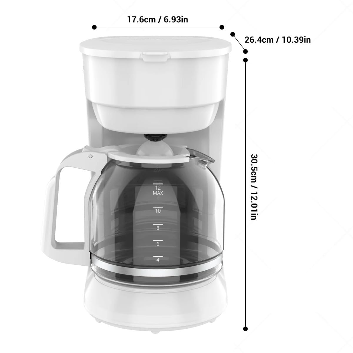 12-Cup Coffee Maker with Non-Drip Carafe, Keep Hot Plate, Black H335258