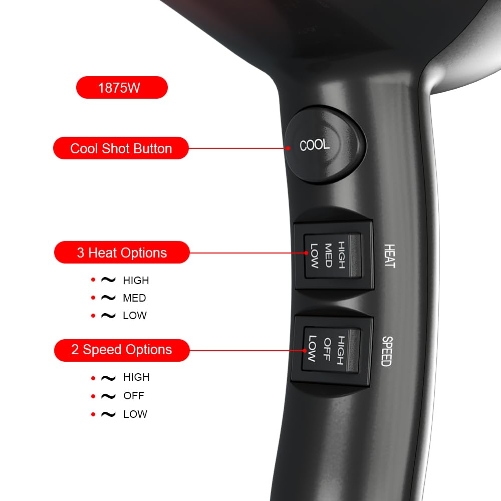 1875W Lightweight Ionic Hair Dryer E412