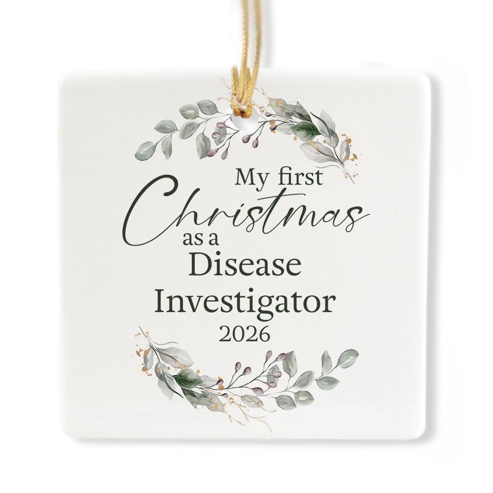 Ceramic 3-inch Square-Shaped Ornament M3697