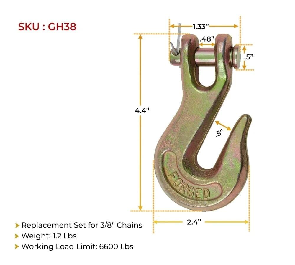 3/8 Grade 70 Forged Alloy Steel Clevis Grab Hooks 10 Pack W621