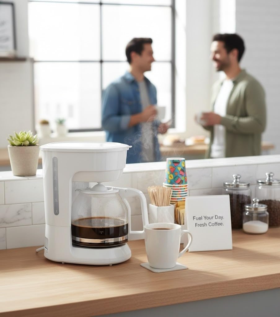 12-Cup Coffee Maker with Non-Drip Carafe, Keep Hot Plate, Black H335258