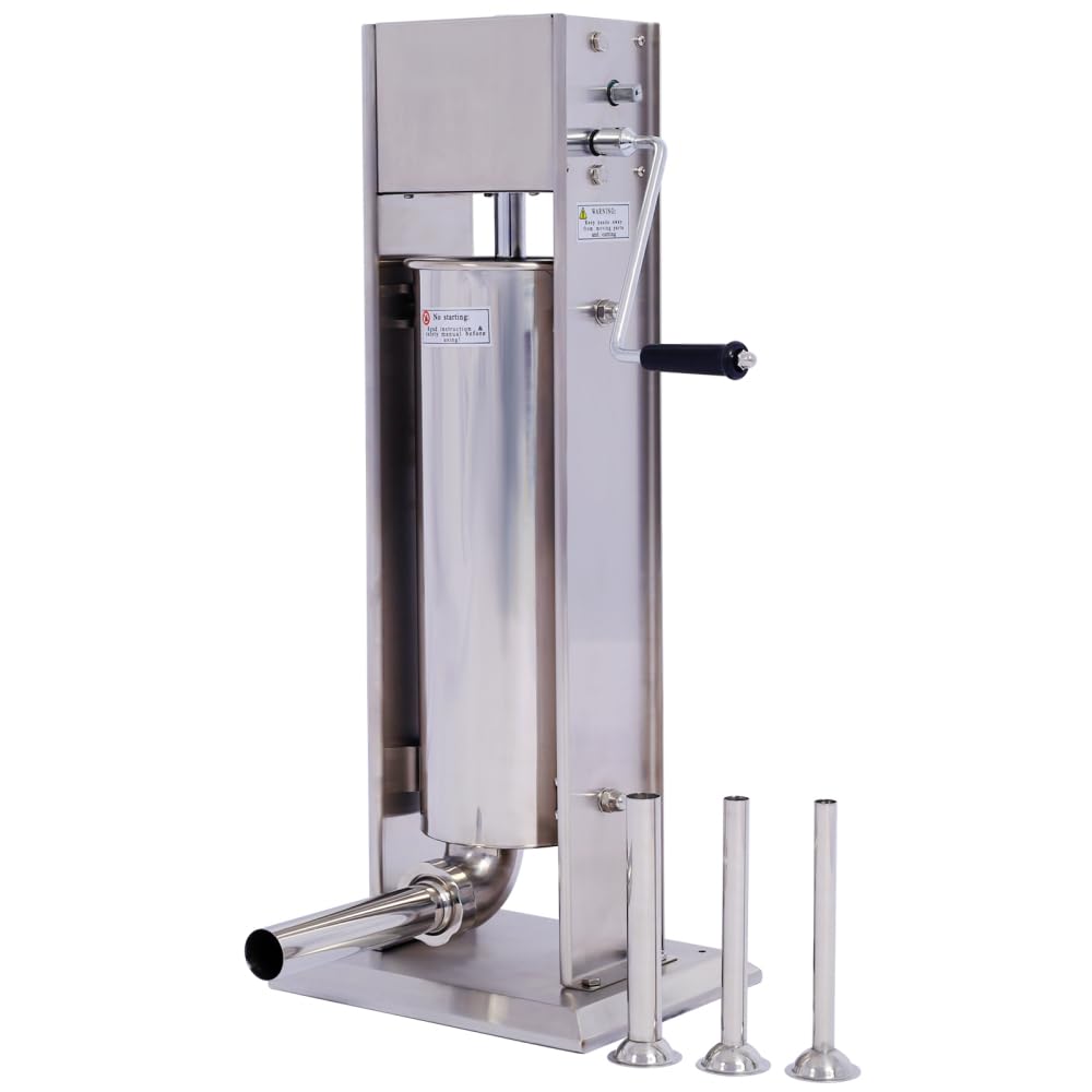 Stainless Steel Vertical Sausage Stuffer with 4 Stuffing Tubes T39189