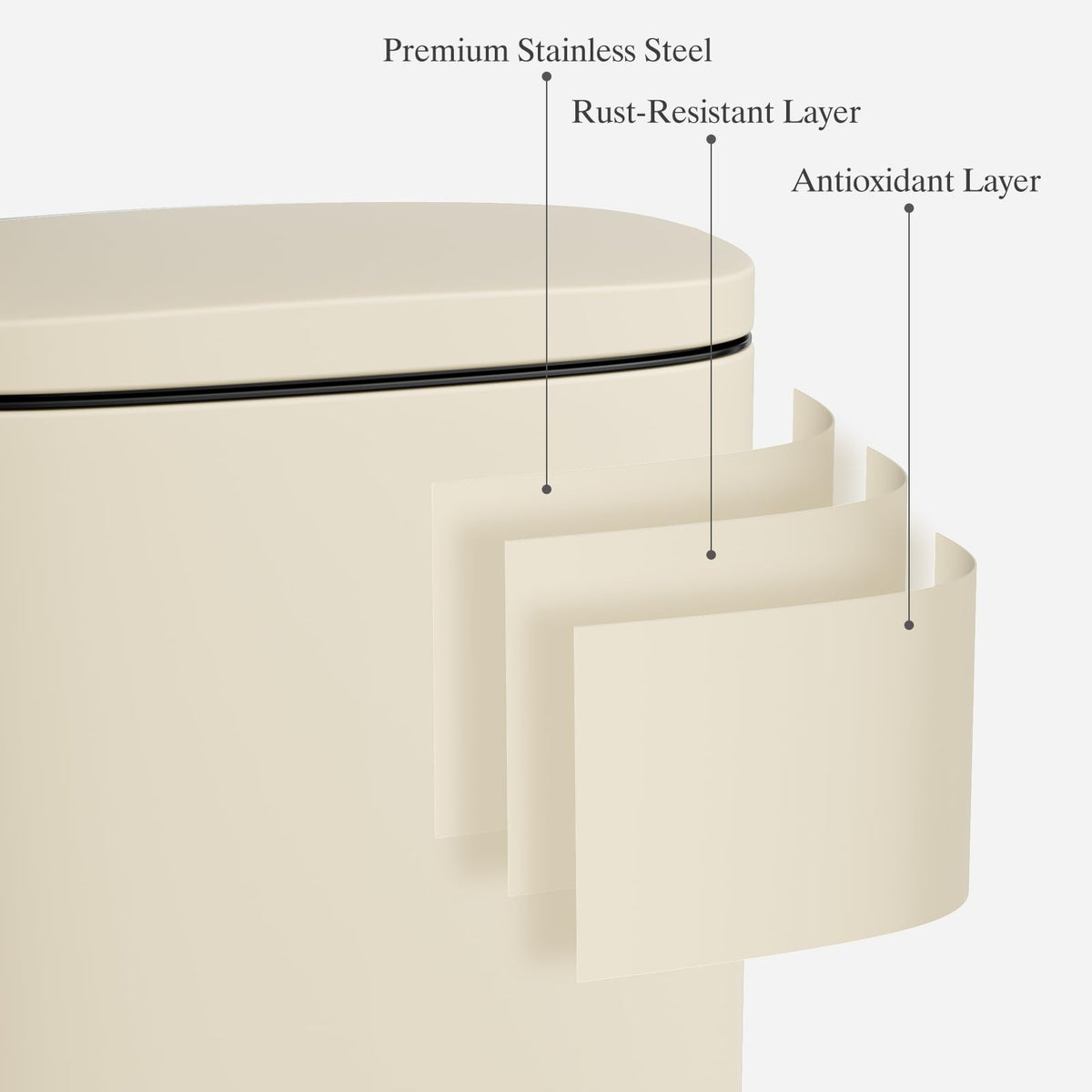 13.2 Gallon 50L Stainless Steel Step Trash Can O14281
