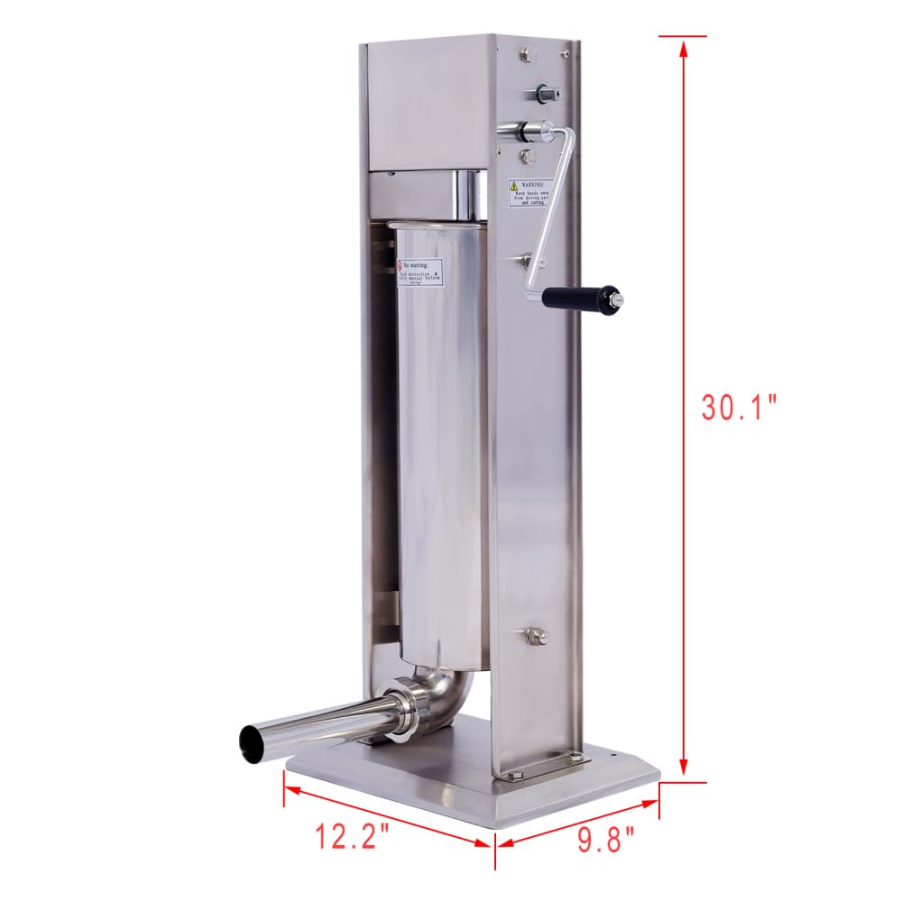 Stainless Steel Vertical Sausage Stuffer with 4 Stuffing Tubes T39189