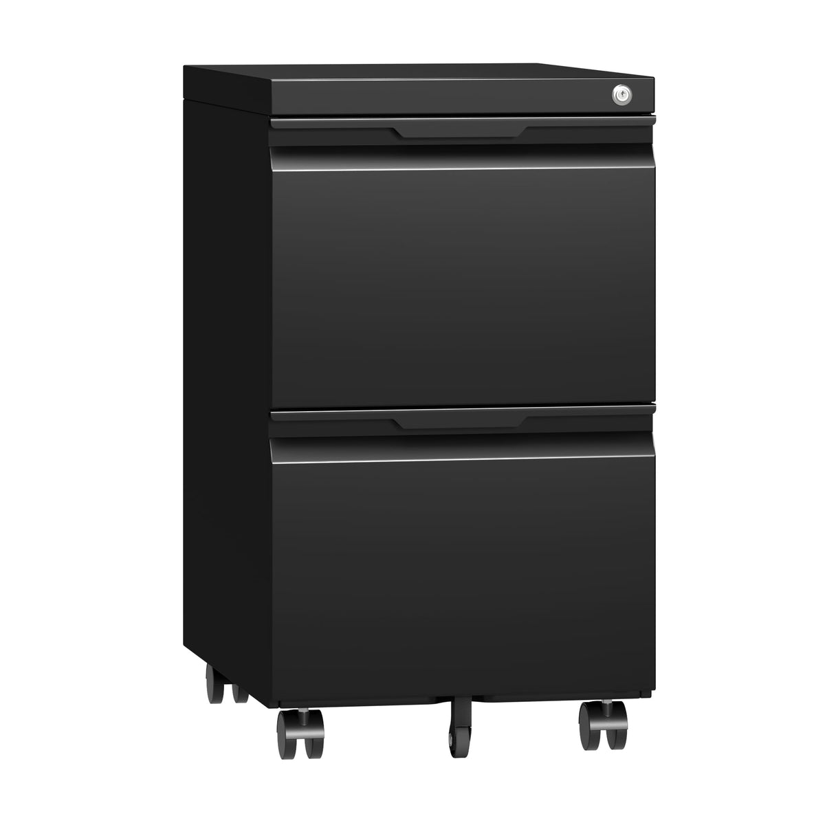 2 Drawer Black File Cabinet with Lock L1283