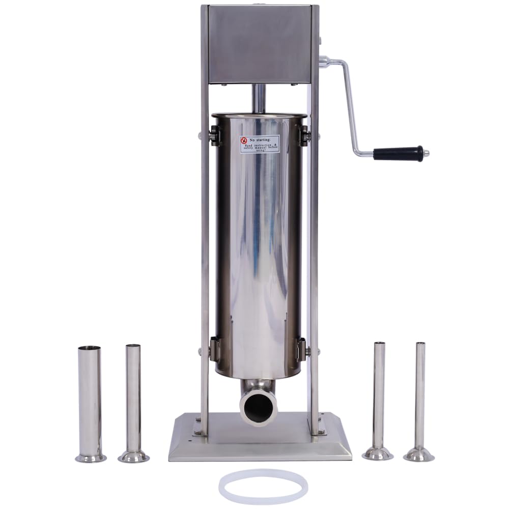 Stainless Steel Vertical Sausage Stuffer with 4 Stuffing Tubes T39189