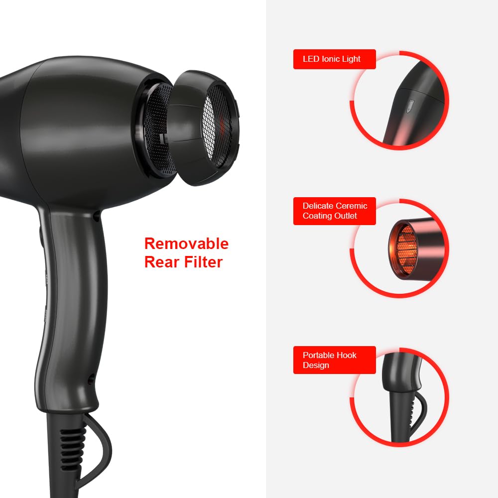 1875W Lightweight Ionic Hair Dryer E412