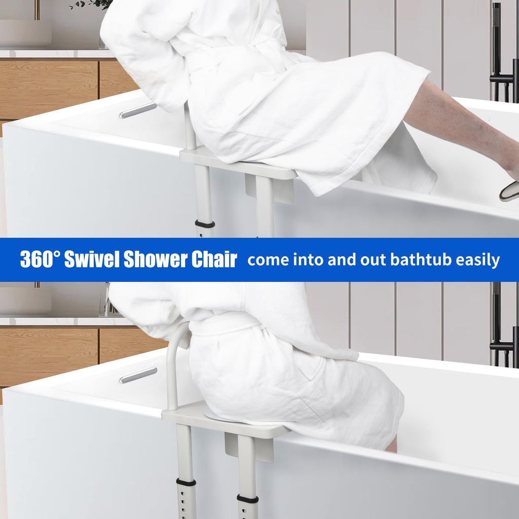 Heavy Duty Height Adjustable Shower Transfer Chair with Handrail N146