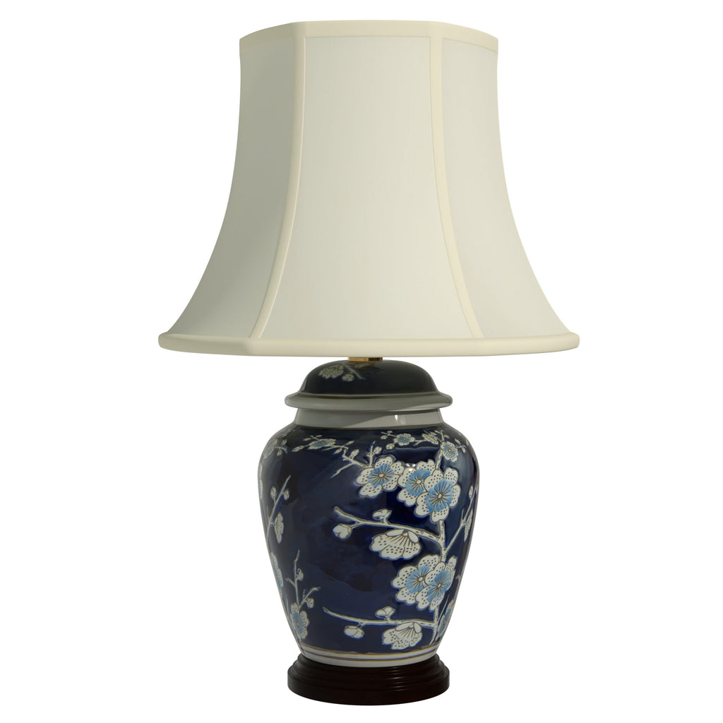 22" Blue Cherry Blossom Lamp D46256