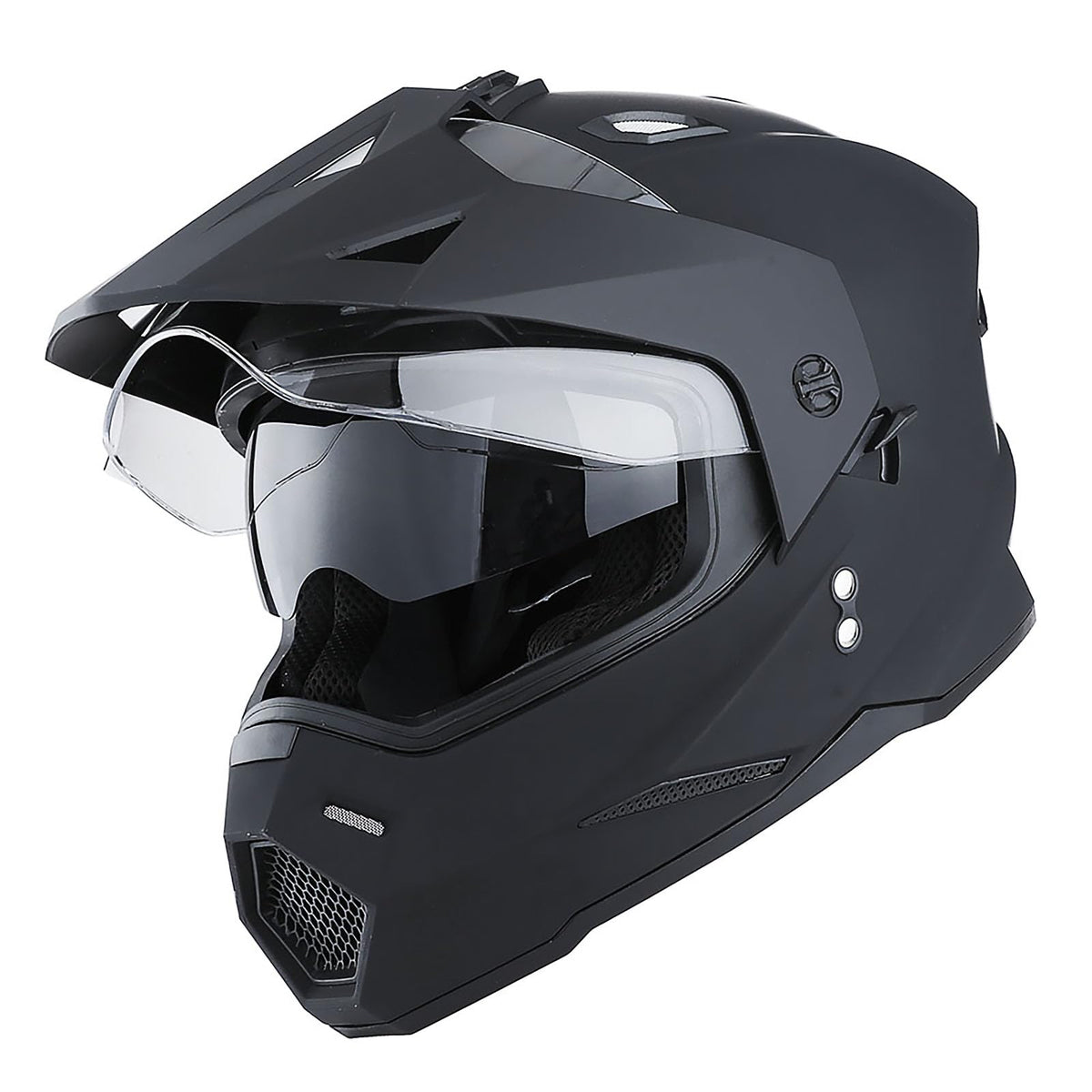 Youth Kids Dual Sport Dual Visor Full Face Helmet Matt Black H305607