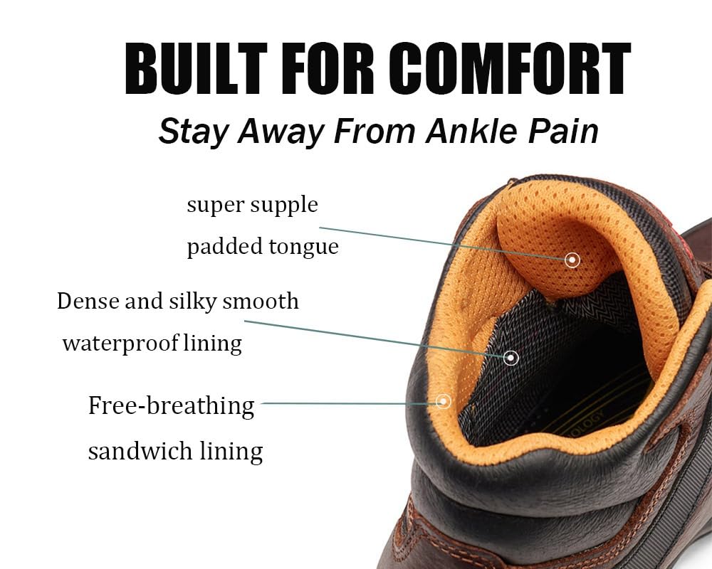 6 Inch Waterproof Leather Work Boots E326