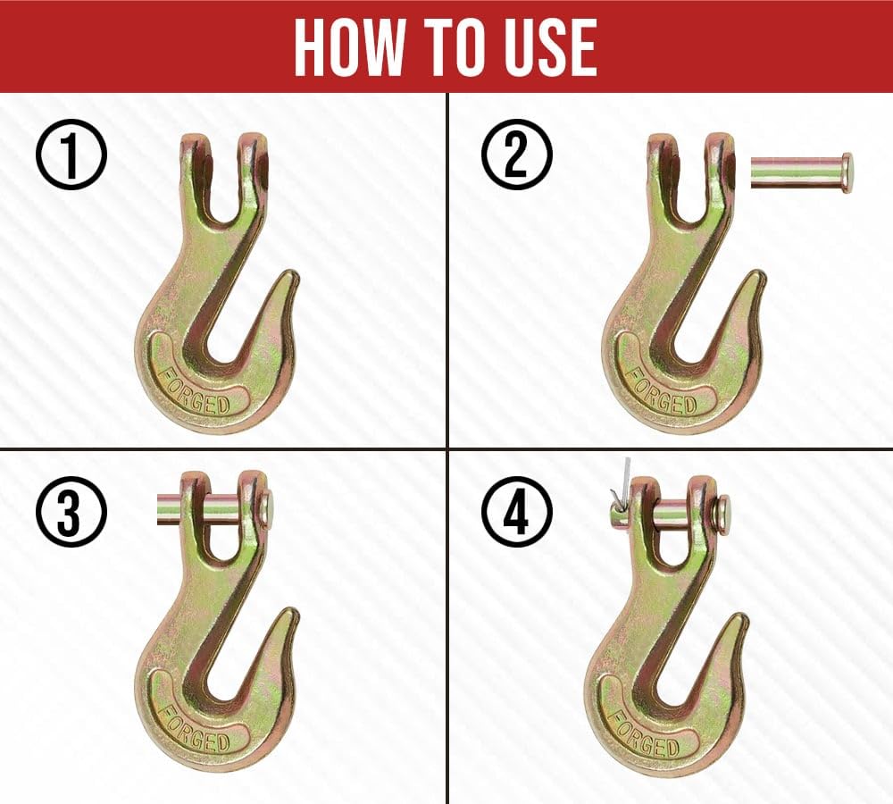 3/8 Grade 70 Forged Alloy Steel Clevis Grab Hooks 10 Pack W621