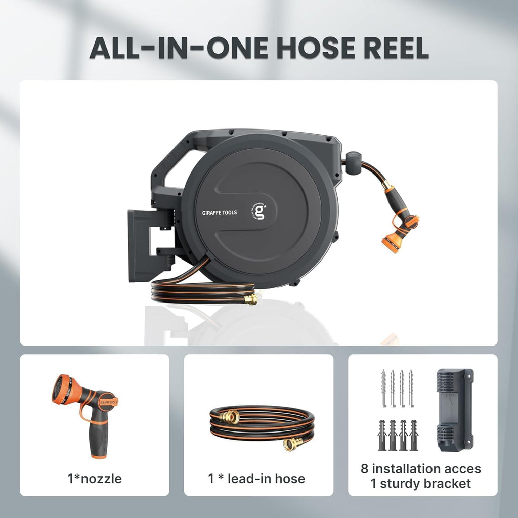 Retractable Garden Hose Reel 1/2" 100FT L3191