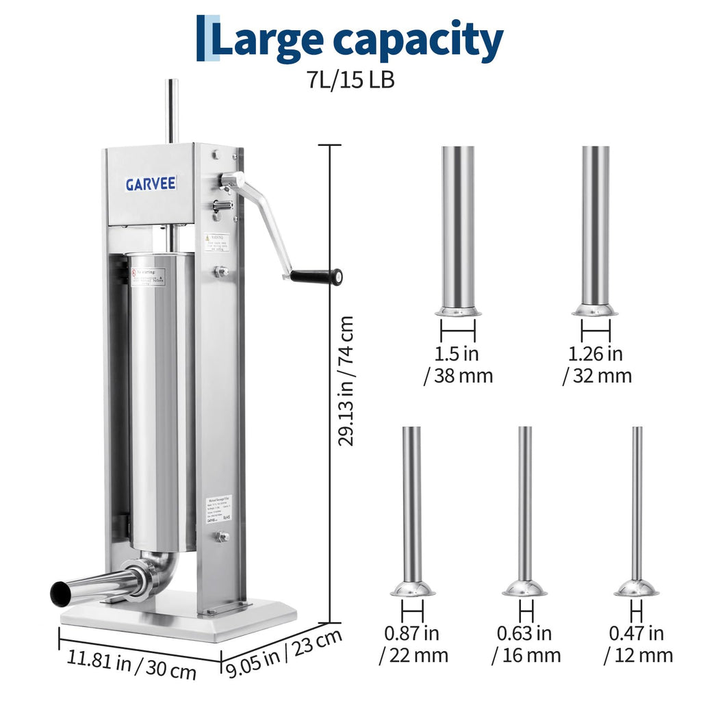 7L Stainless Steel Manual Sausage Stuffer Z3116