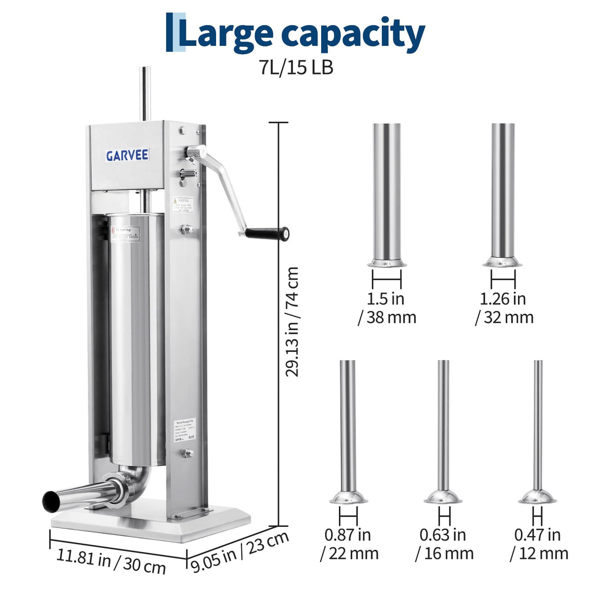 7L Stainless Steel Manual Sausage Stuffer Z3116