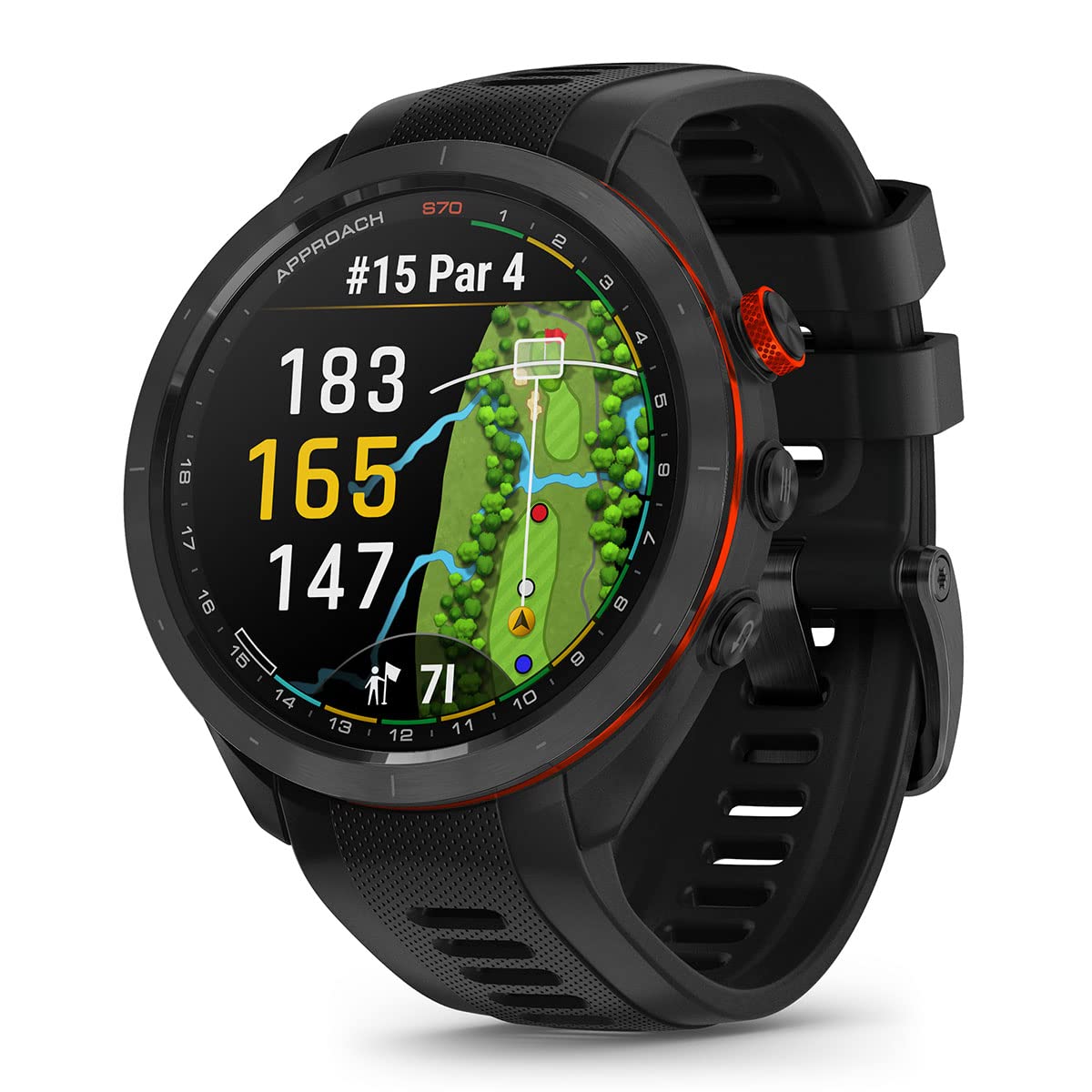 Black 47mm Golf GPS Smartwatch L625004