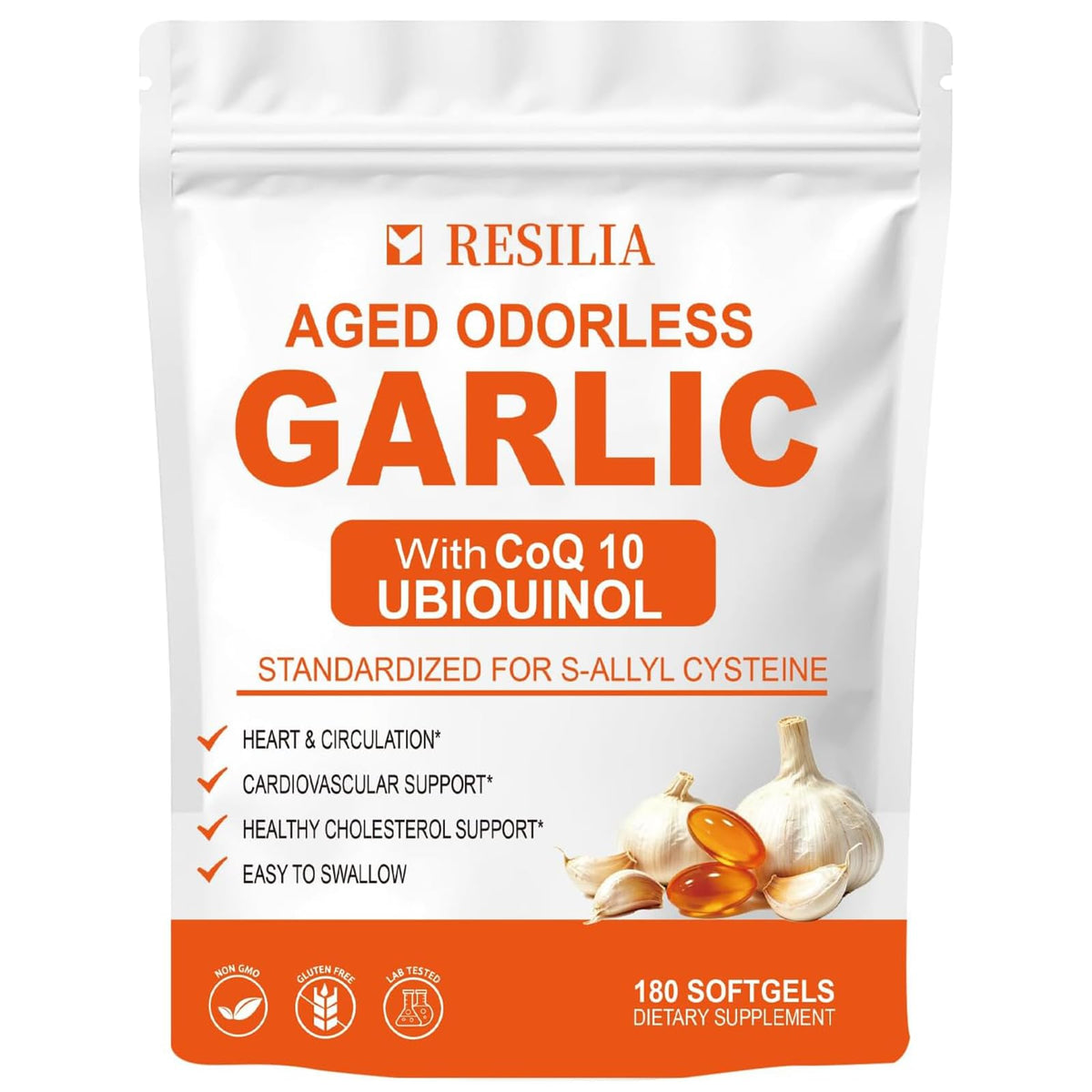 1200mg Odorless Aged Garlic Extract Softgels with CoQ10 E827