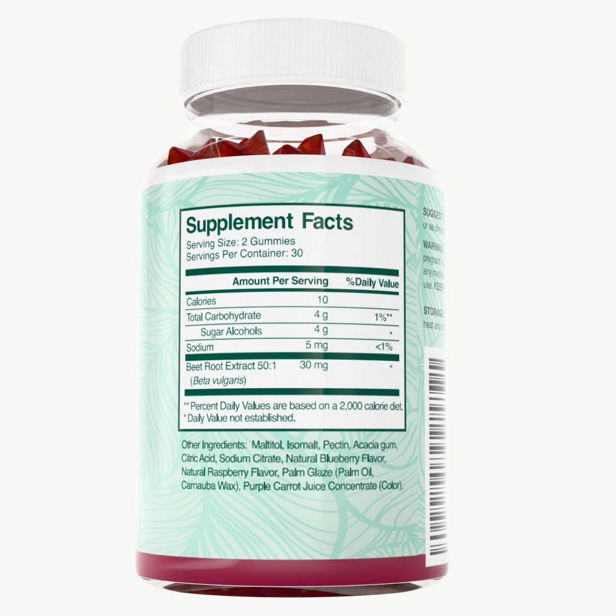 Beet Root Gummies 50:1 Extract Sugar Free Chews Vegan M840