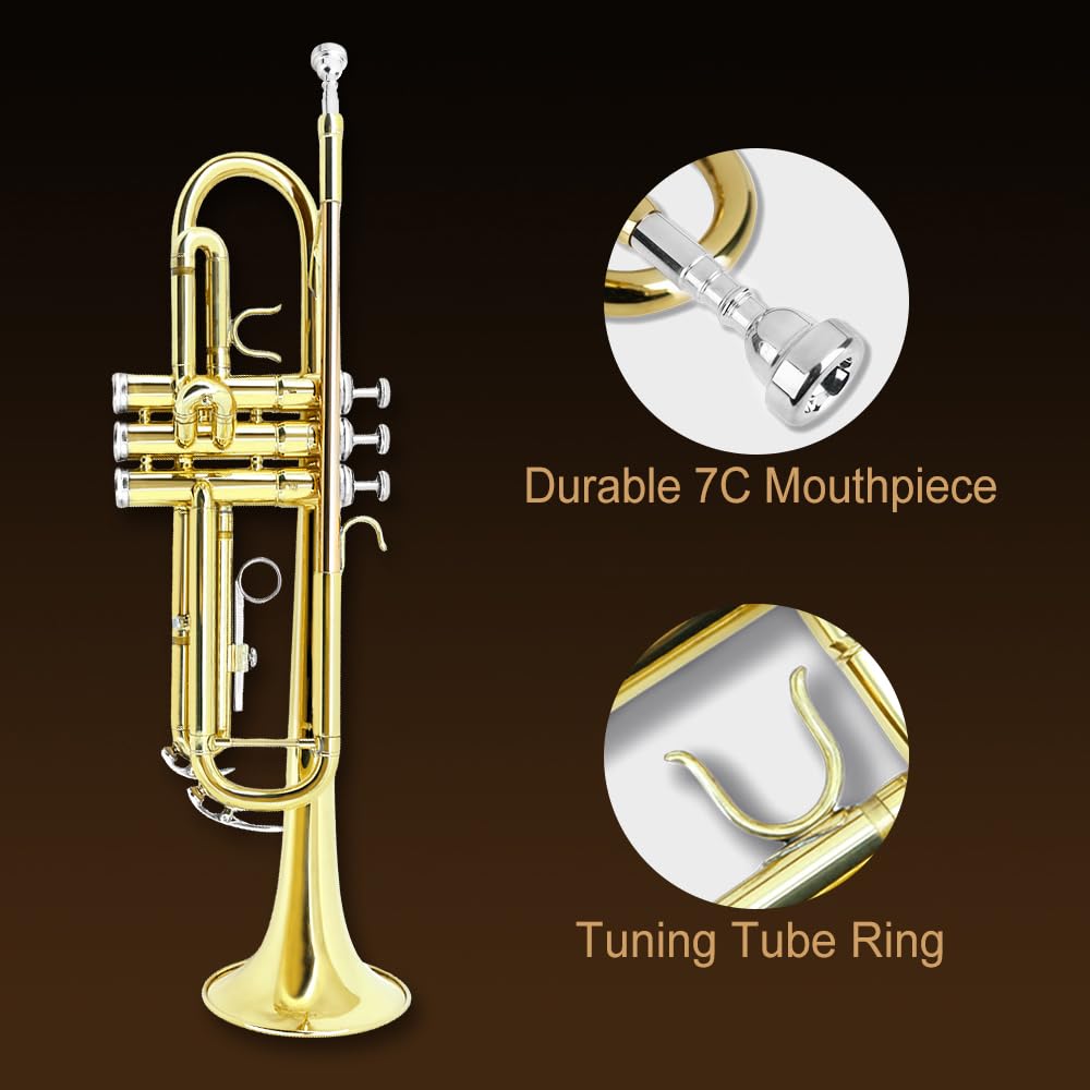 Bb Trumpet with 7C Mouthpiece, Hard Case & Cleaning Kit S670