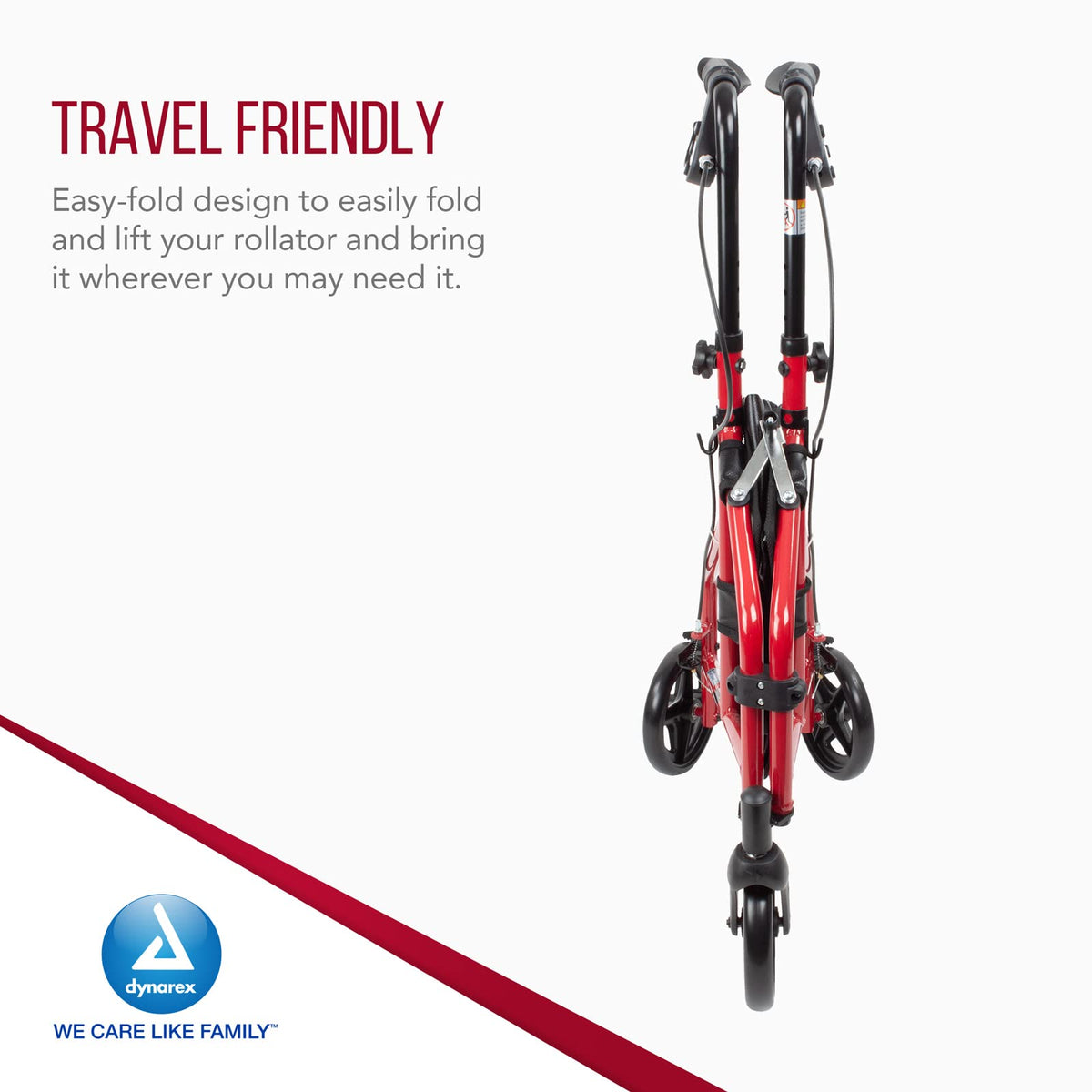 Foldable Lightweight 3-Wheel Rollator with Storage Pouch G728