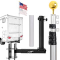 16FT Silver Thickened Aluminum RV Flagpole K108