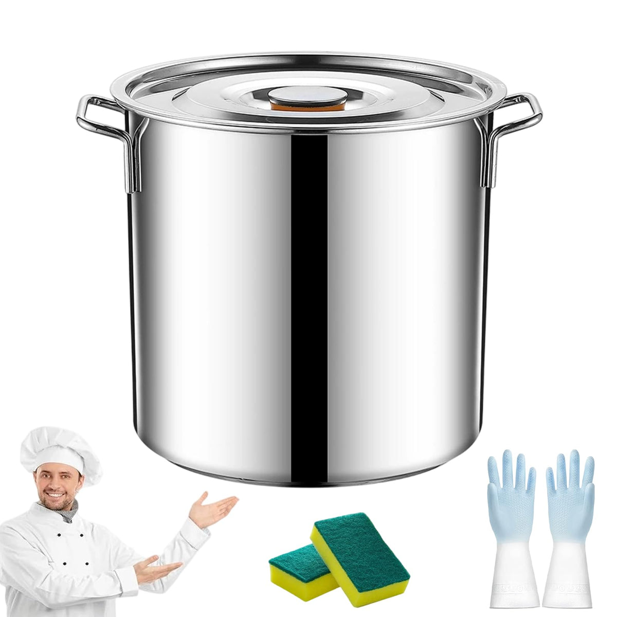 Stainless Steel Stock Pot with Lid F974
