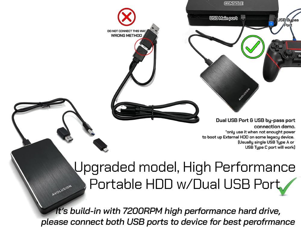 2TB USB 3.0 Portable External Gaming Hard Drive White A3197