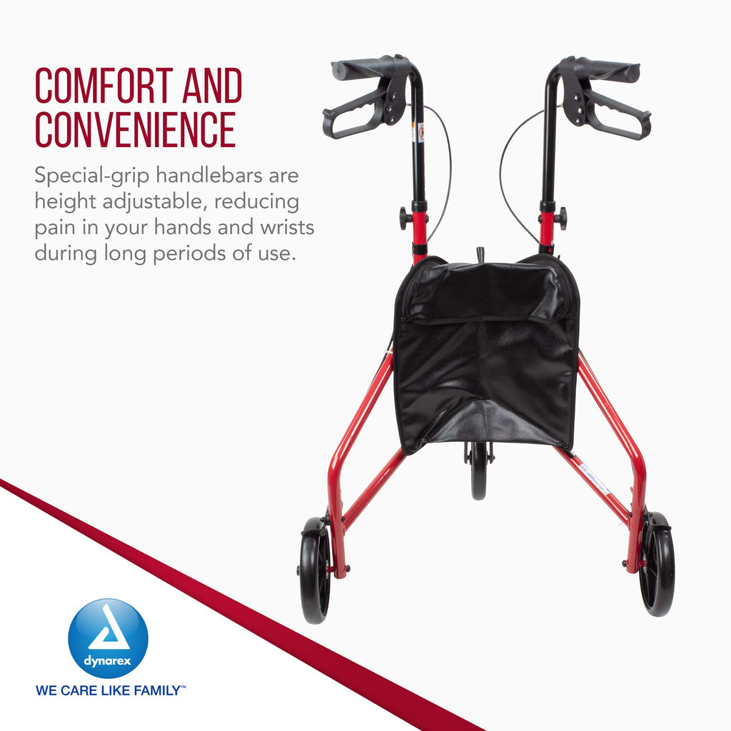 Foldable Lightweight 3-Wheel Rollator with Storage Pouch G728