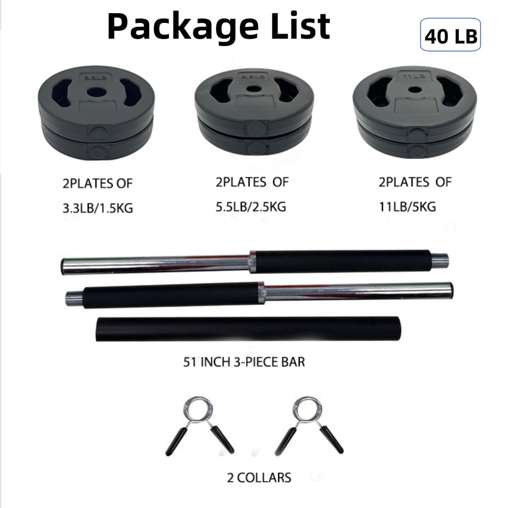 40 LB Adjustable Barbell Weight Set N7467