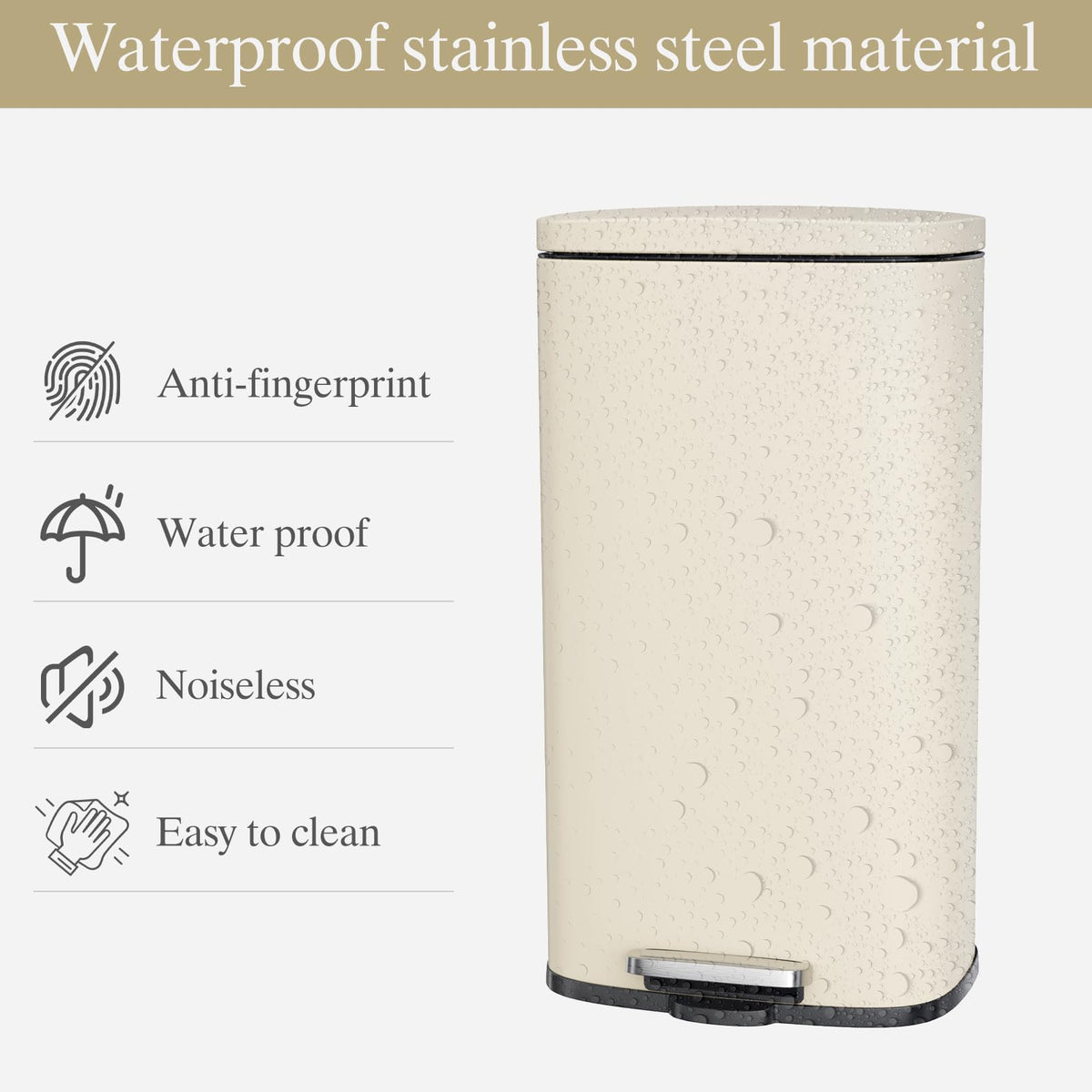 13.2 Gallon 50L Stainless Steel Step Trash Can O14281
