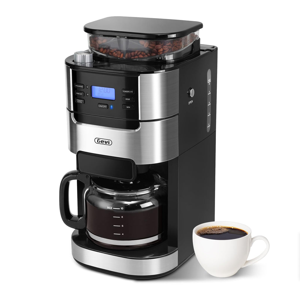 10-Cup Drip Coffee Maker with Built-In Burr Grinder O15486