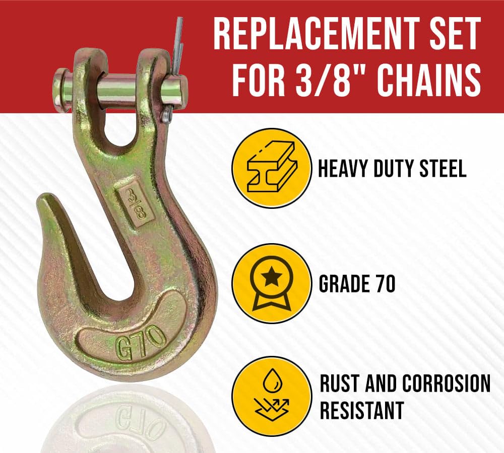 3/8 Grade 70 Forged Alloy Steel Clevis Grab Hooks 10 Pack W621