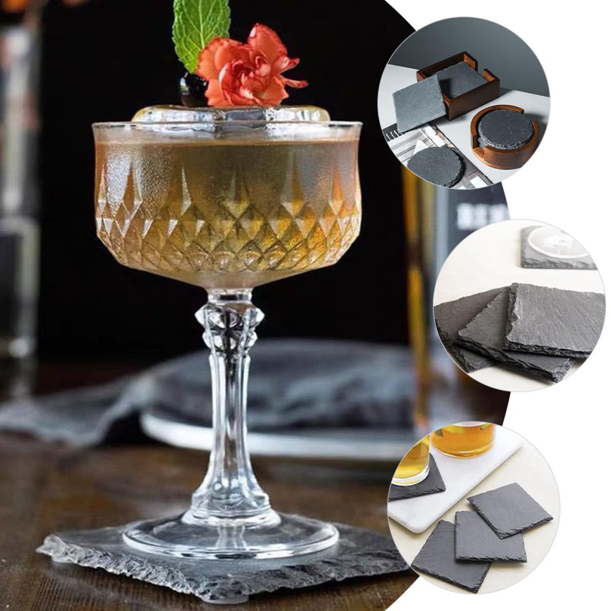 Natural Rock Coaster Set D6065
