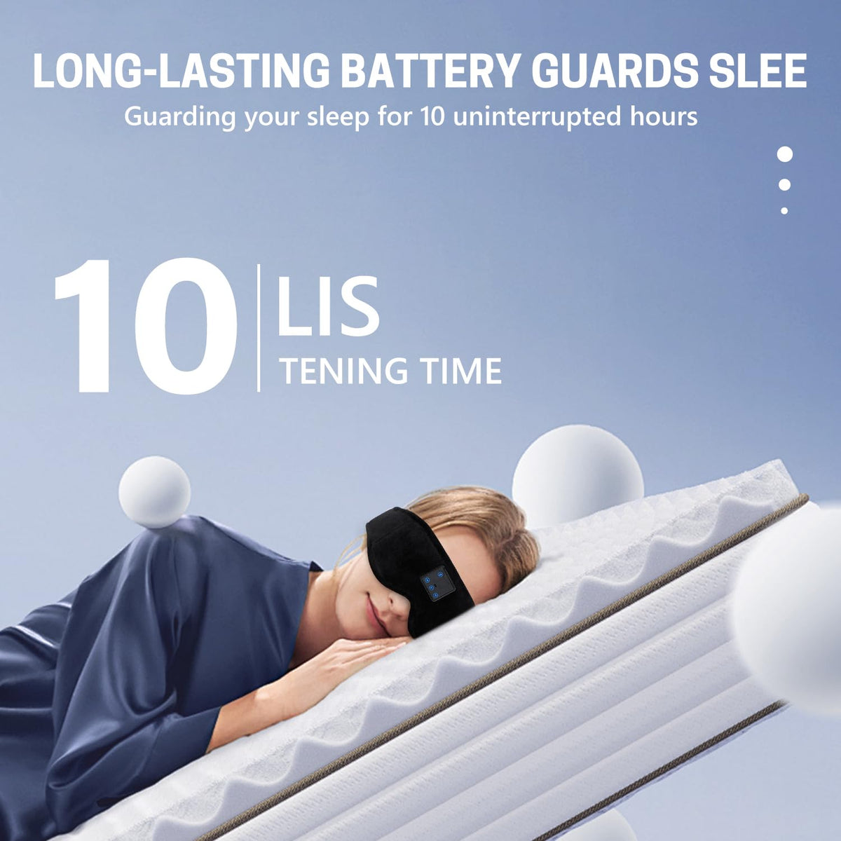 Sleep Mask with Bluetooth Headphones 3D Contour Blackout J4243
