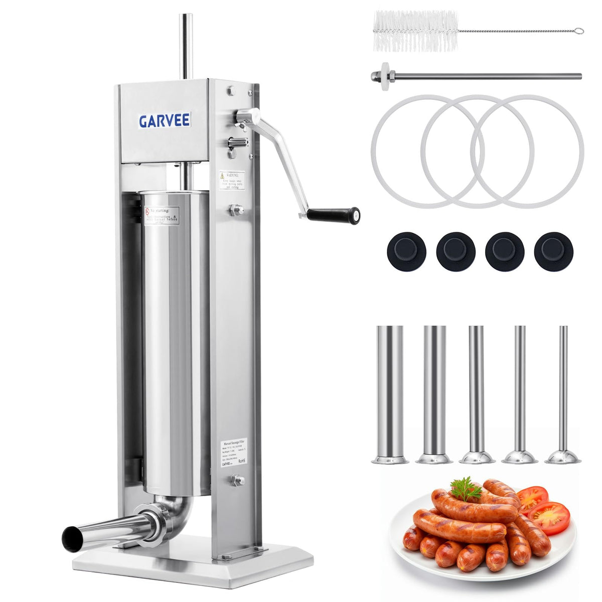 7L Stainless Steel Manual Sausage Stuffer Z3116