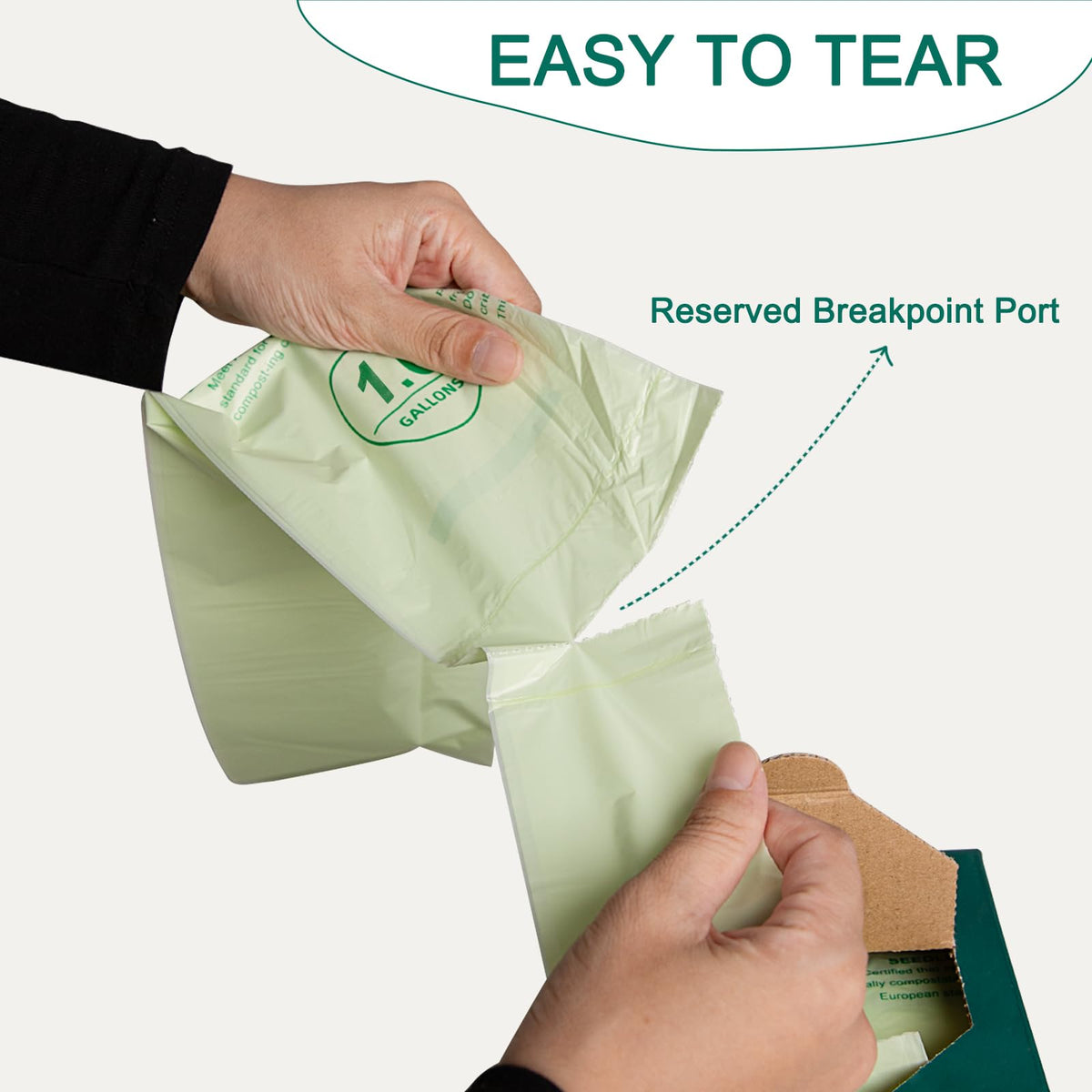 1.6 Gallon 100 Count Compostable Bags W612