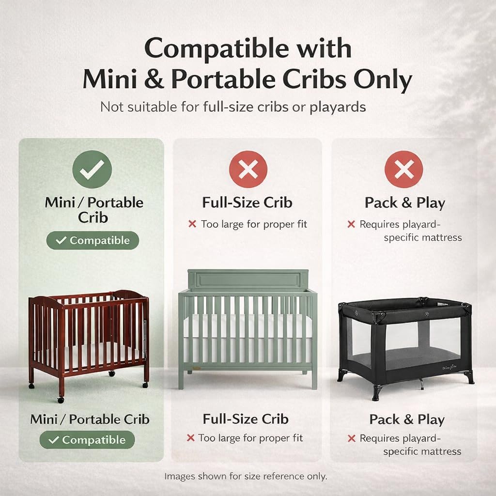2-in-1 Mini Crib Mattress, Dual-Sided Waterproof S2408