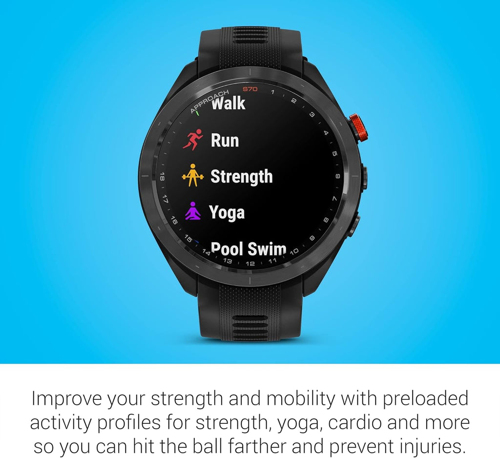 Black 47mm Golf GPS Smartwatch L625004
