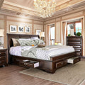 California King Size Storage Bed Frame in Brown Cherry K71443