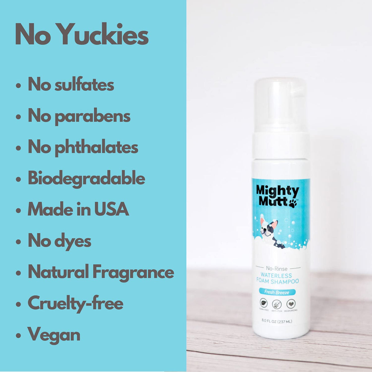 Hypoallergenic Waterless Dog Shampoo 8 fl oz U86663