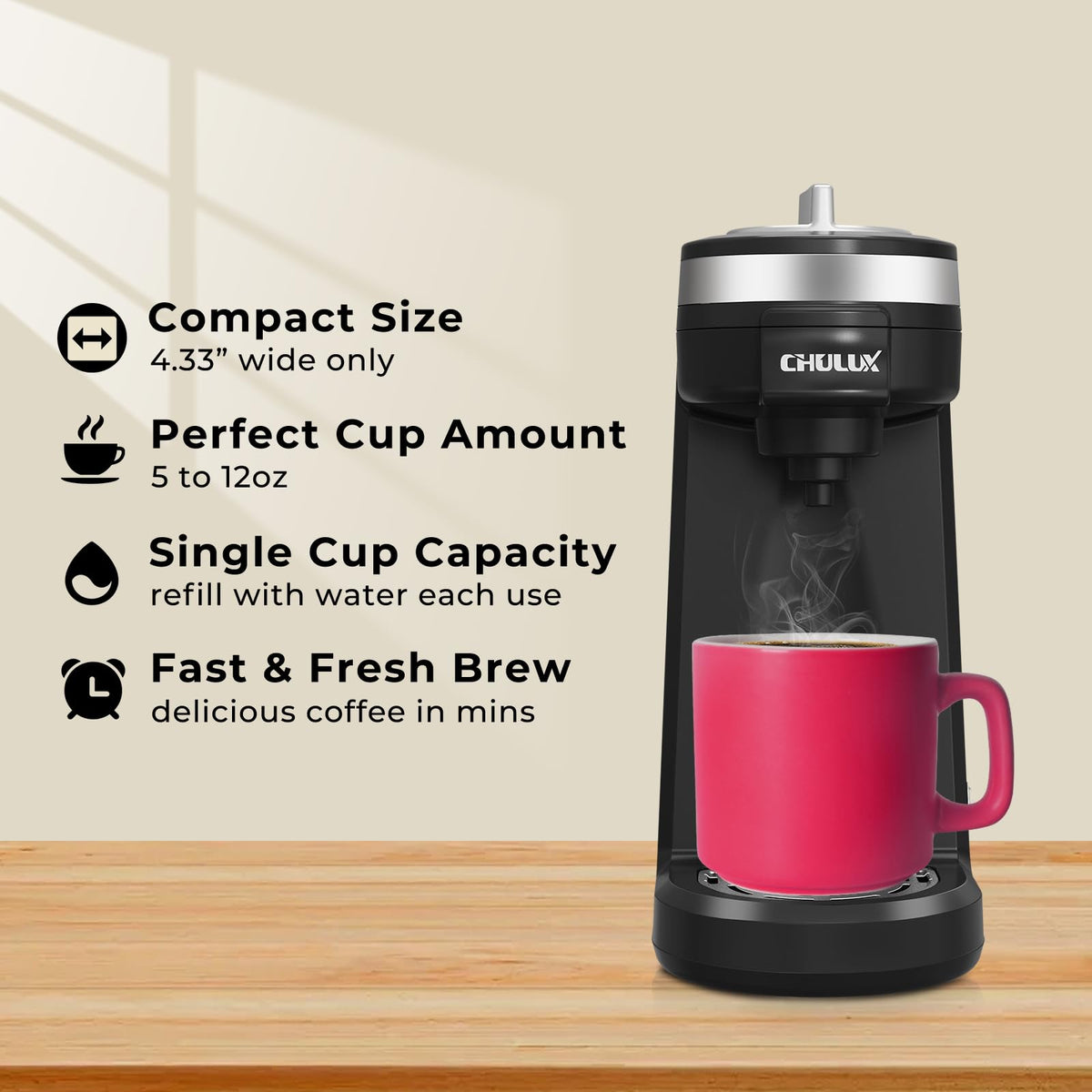 Black Mini Single Serve Coffee Maker R81170