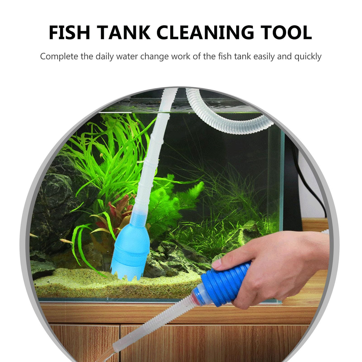 Fish Tank Cleaning Tool Set with 5 in 1 Brush Plastic Y749476