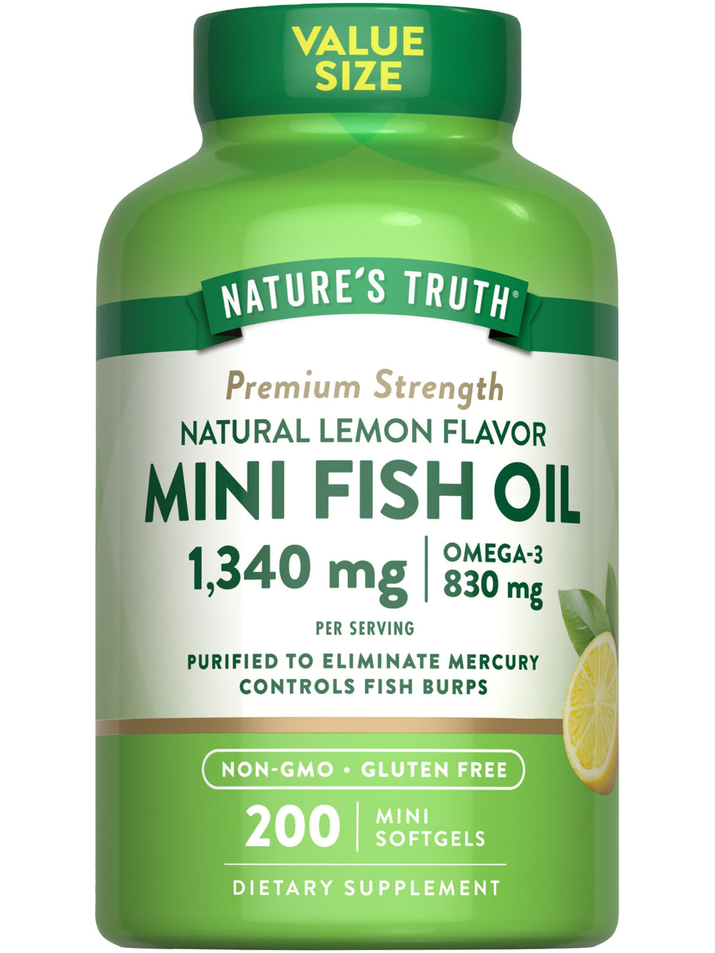 Fish Oil Omega 3 1340 mg 200 Mini Softgels R281499