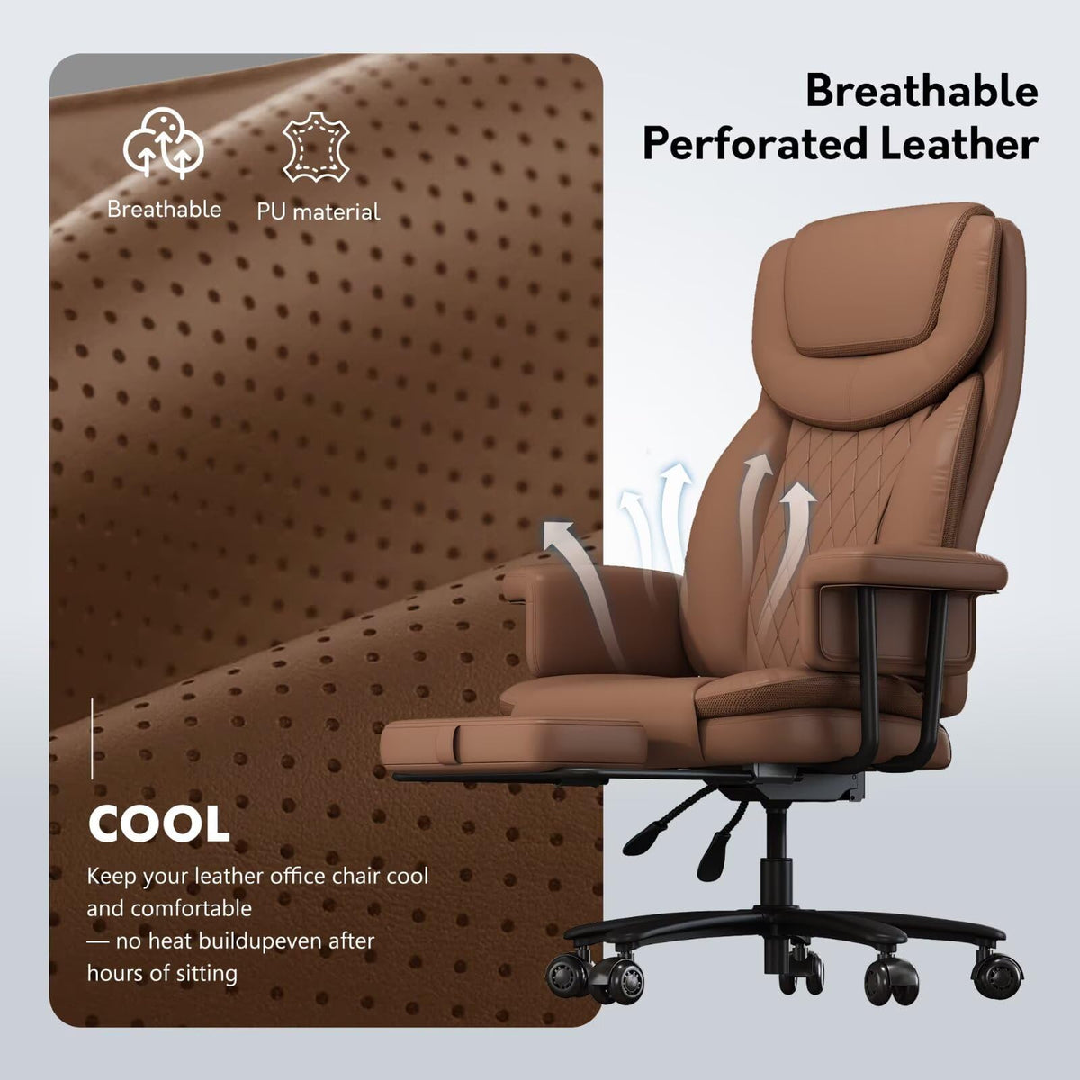 Big and Tall 500LBS Reclining Office Chair with Footrest V53956