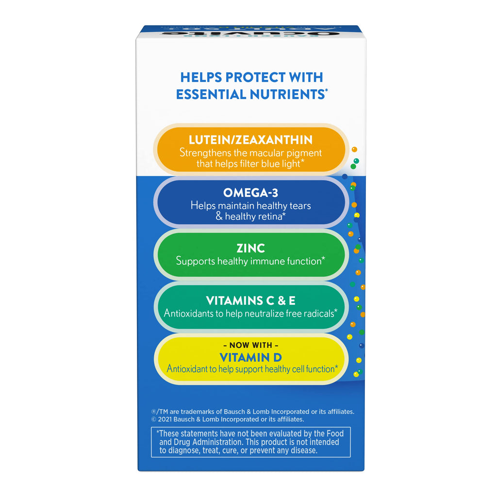 Eye Vitamin & Mineral Supplement with Omega-3, Zinc, Lutein & Zeaxanthin, 50 Softgels W67411