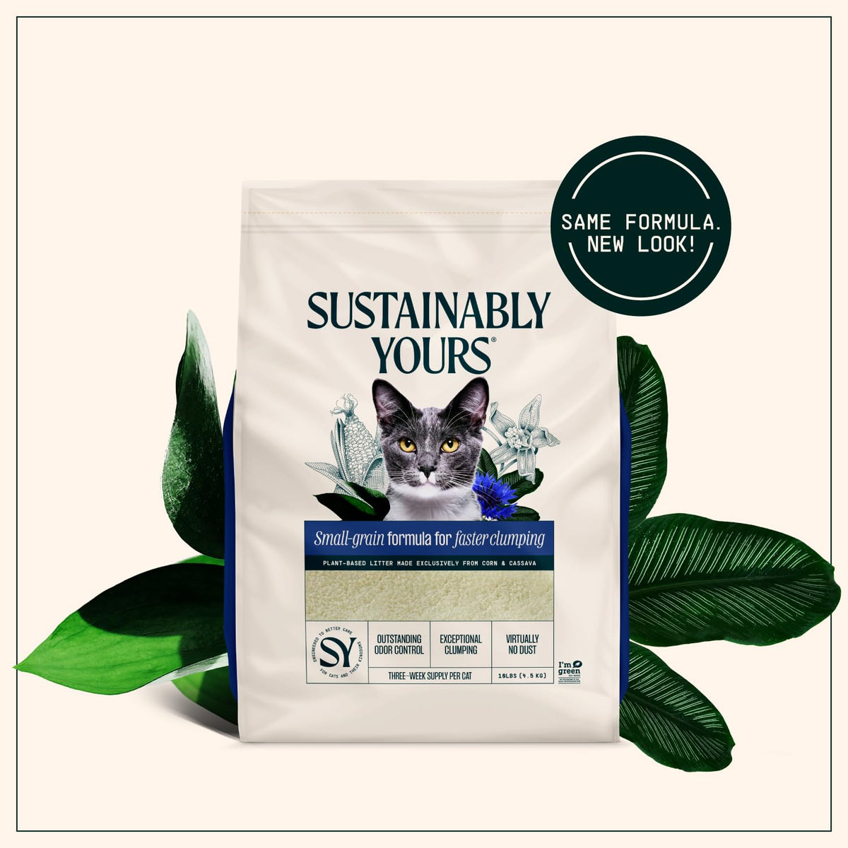 Natural Cat Litter, Unscented, 10 lbs P884970