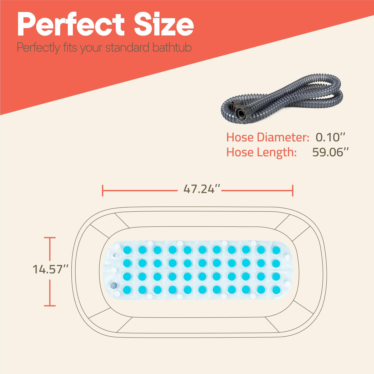 Bath Massager Mat with Adjustable Bubbles and Remote Control U352263