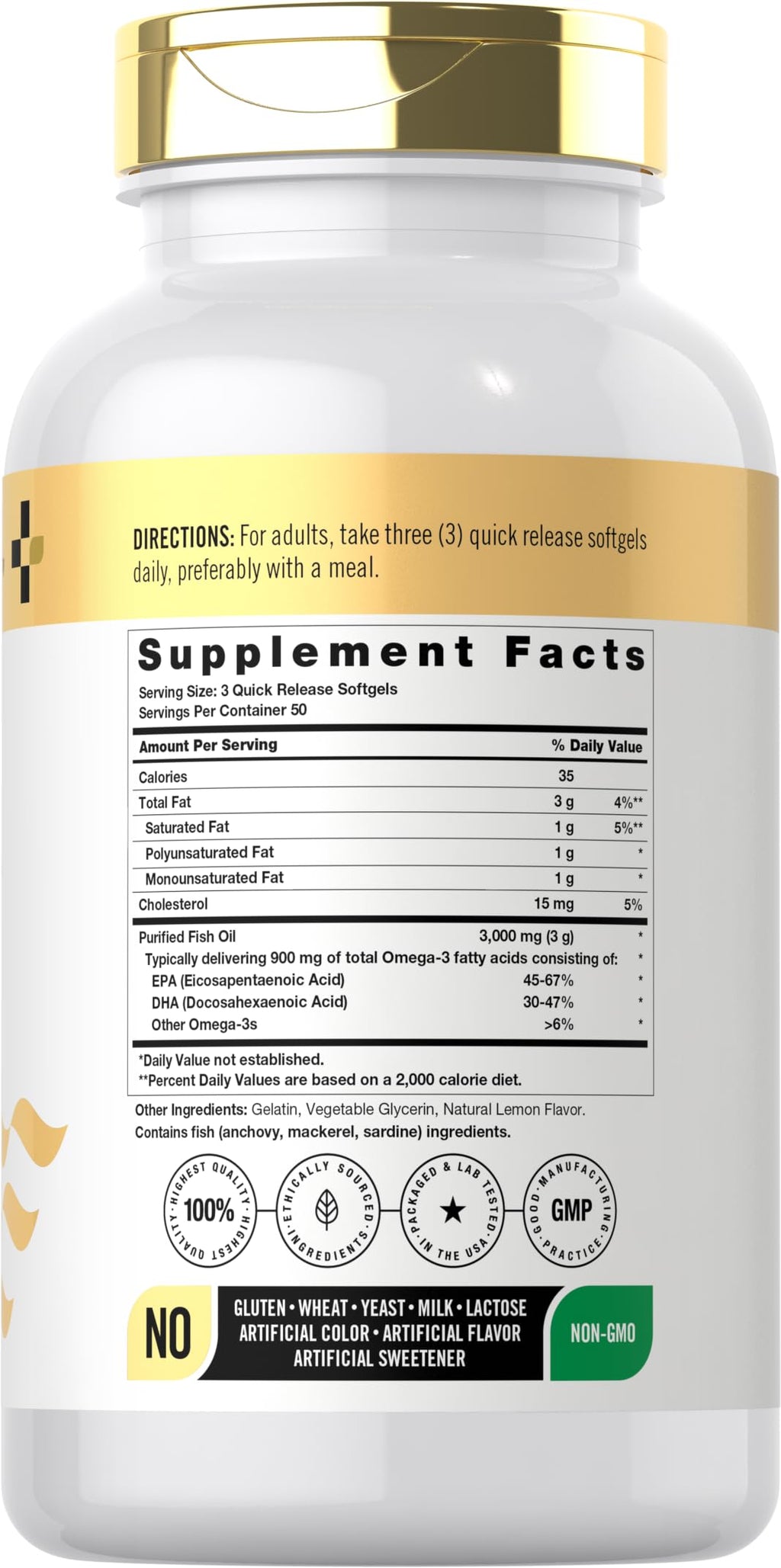 Fish Oil 3000mg 150 Softgels Omega-3 EPA DHA X854