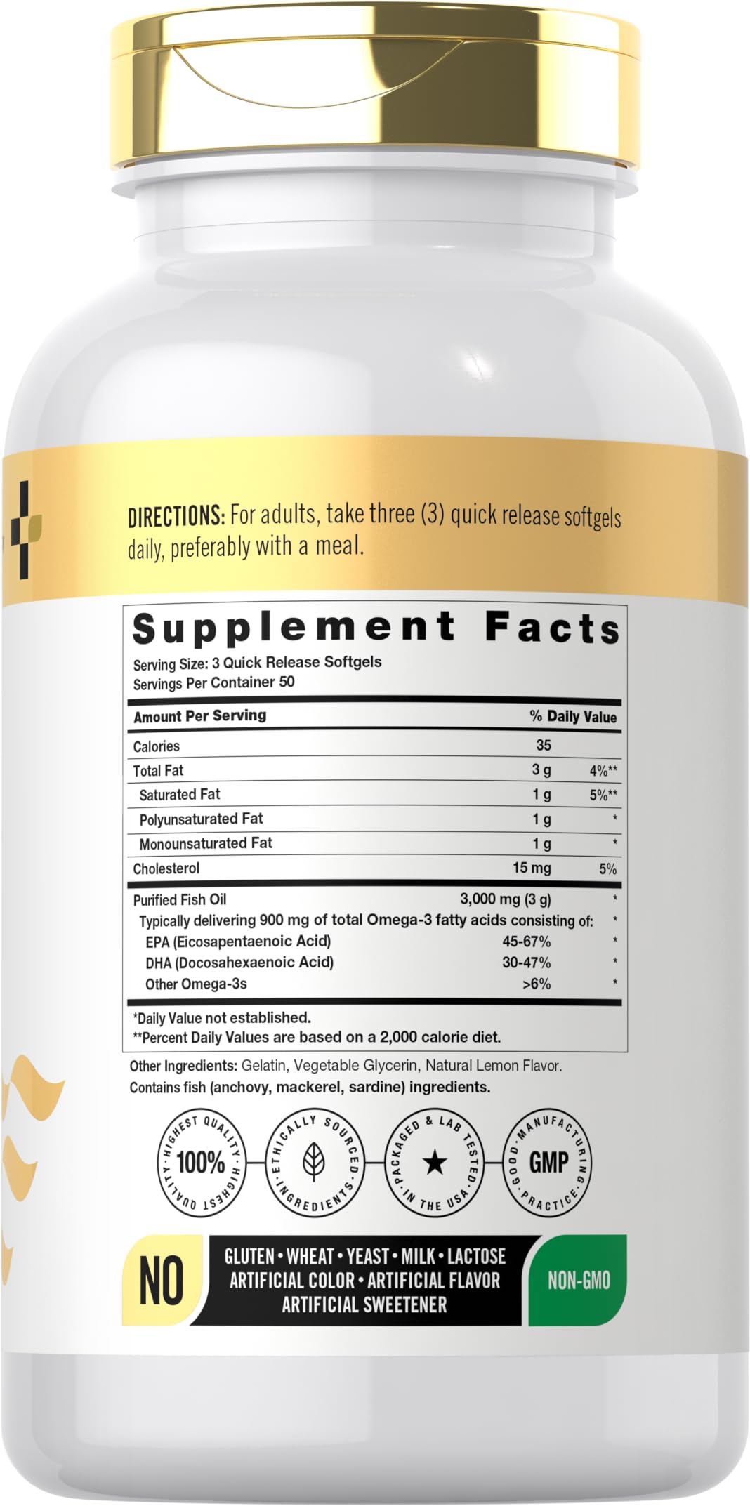 Fish Oil 3000mg 150 Softgels Omega-3 EPA DHA X854