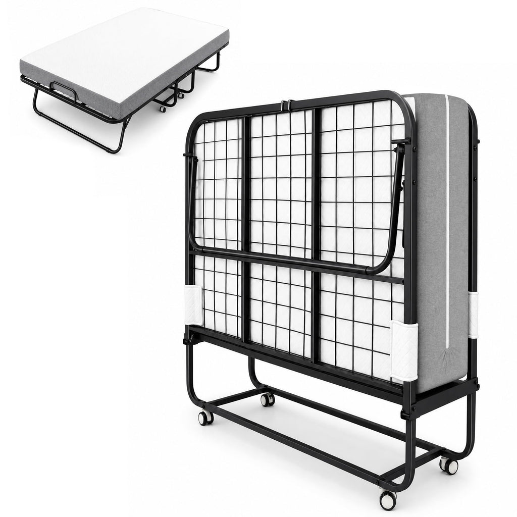 Folding Bed with Mattress, Twin Memory Foam T52046